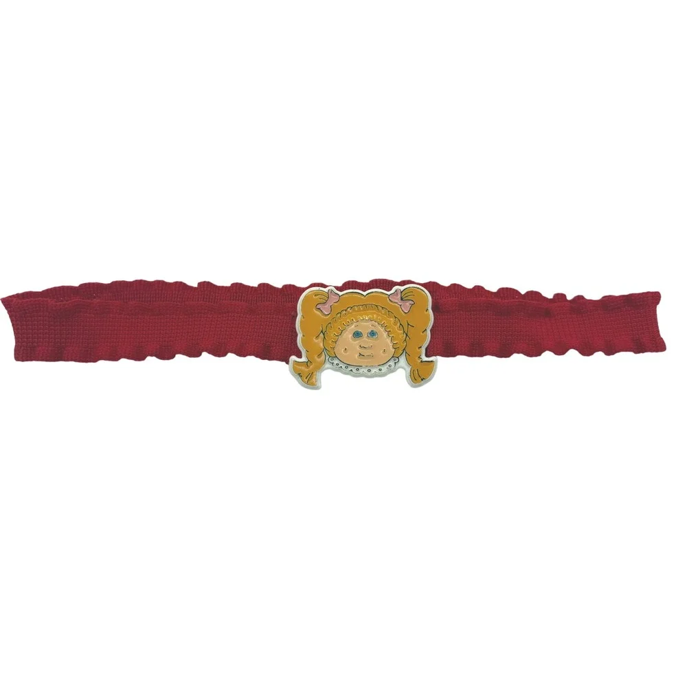 Vintage 1984 Cabbage Patch Kids Red Fashion Belt Character Buckle Pigtails 80s